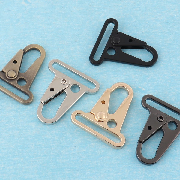 1.5 '' HK Clips Spring Hooks, 38mm Argent / Or / Gun Noir / Bronze Sling Snap Hooks pour porte-clés, fermoirs de mousqueton en métal Sangle Sangle Boucles