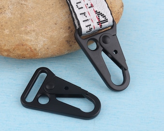 1&#39;&#39;(26mm) Metal HK Clips Spring Hooks,2-10Pcs Matte Black Snap Hook Keychain,Lobster Clasps Webbing Strap Buckles For Handmade