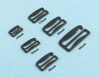 Metall BH G-Haken, 19 mm-50 mm Schwarz Bademode Verschluss Riemen Schieber Teller G Schnalle für BH Swinwear machen, Bekleidungszubehör