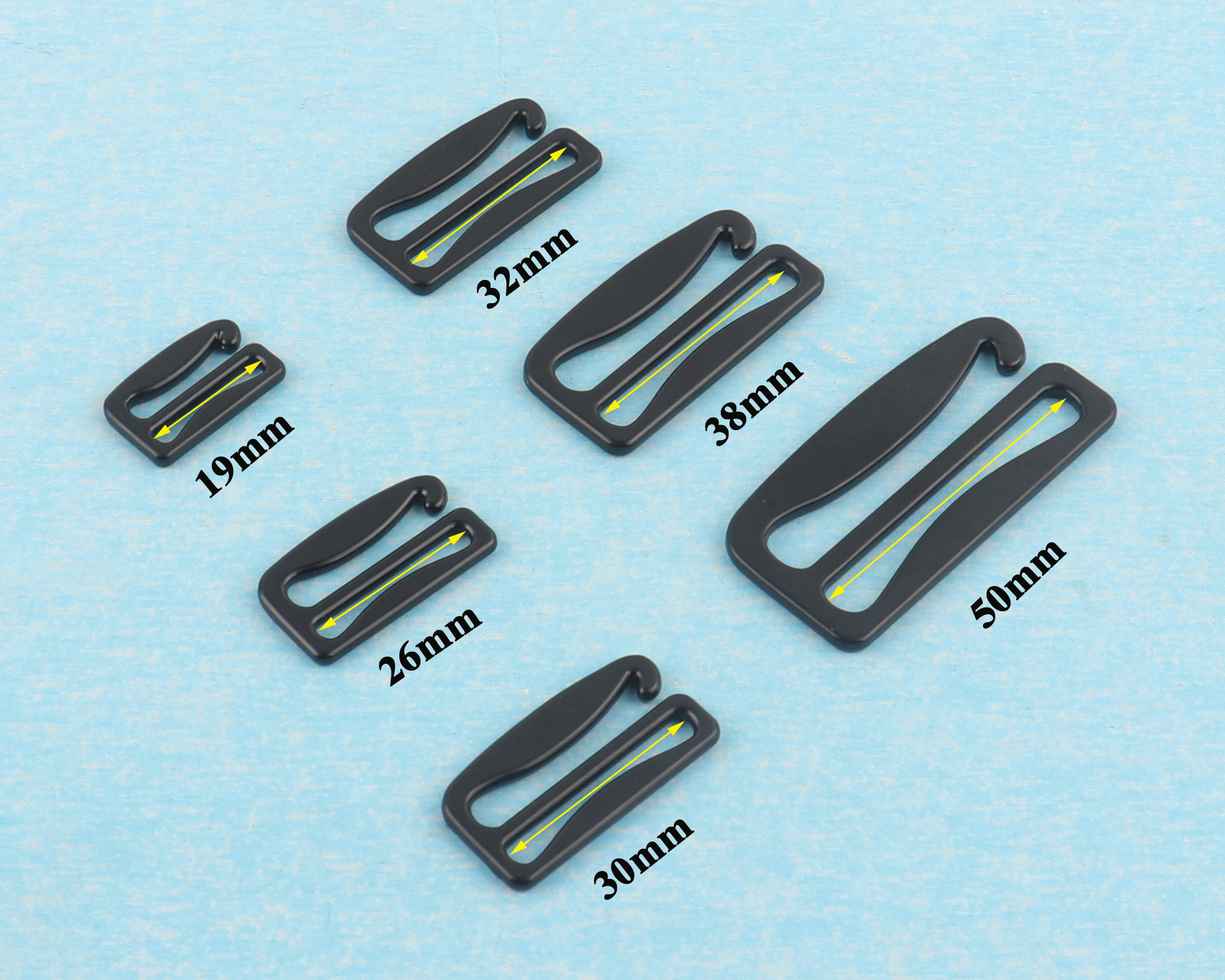 CLEARANCE- 5 Pair of Bra Strap Slider G Hooks in Enamel Coated