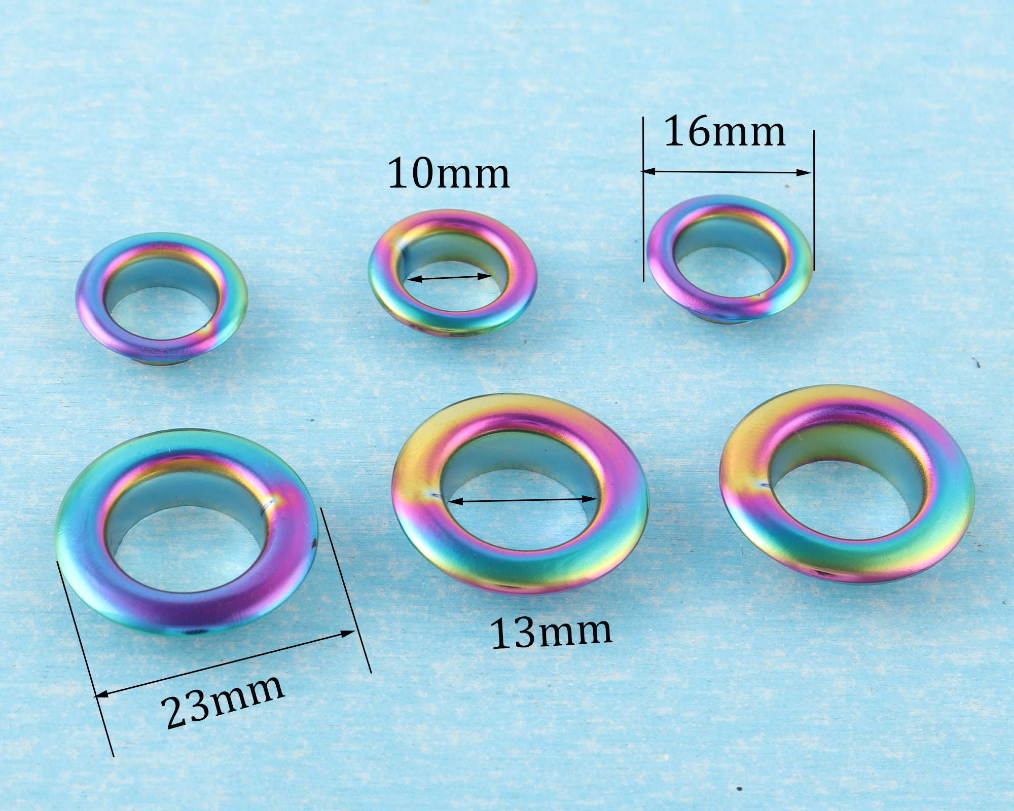Craft Rivets Eyelets 20 Sets Rainbow Eyelets Grommets With Washer,10mm/13mm Metal Grommets ...