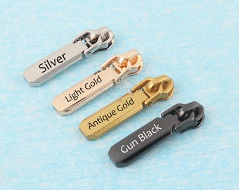 Custom 5# Zipper Pull Head Replacement,Personalized Metal Handbag Zipper Repair Kit,Nylon Coil Zip Puller Tap Slider Pull For Purse Clothing