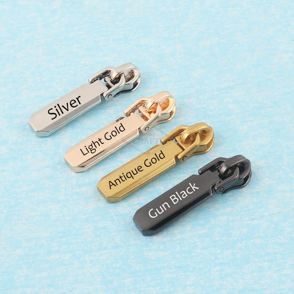 Custom 5# Zipper Pull Head Replacement,Personalized Metal Handbag Zipper Repair Kit,Nylon Coil Zip Puller Tap Slider Pull For Purse Clothing