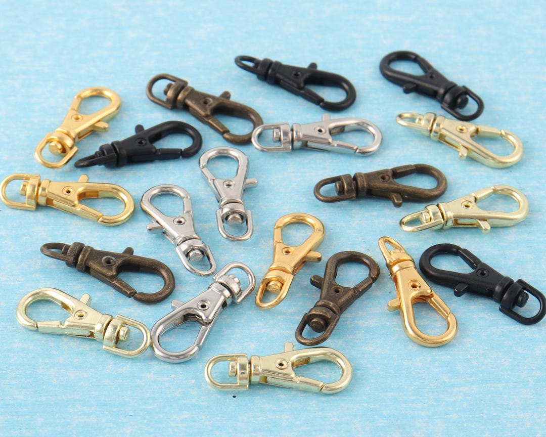 Shell Clasp Key 50pcs Mini Lobster Swivel Clasps,23mm Gold/silver/bronze Keychain Base ...