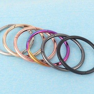 61mm Large Spring Gate Rings Clasp, 2 Pcs Round Spring Gate O Rings Buckles,Metal Push Gate Snap Hooks -Silver/Gun Black/Rose Gold/Rainbow