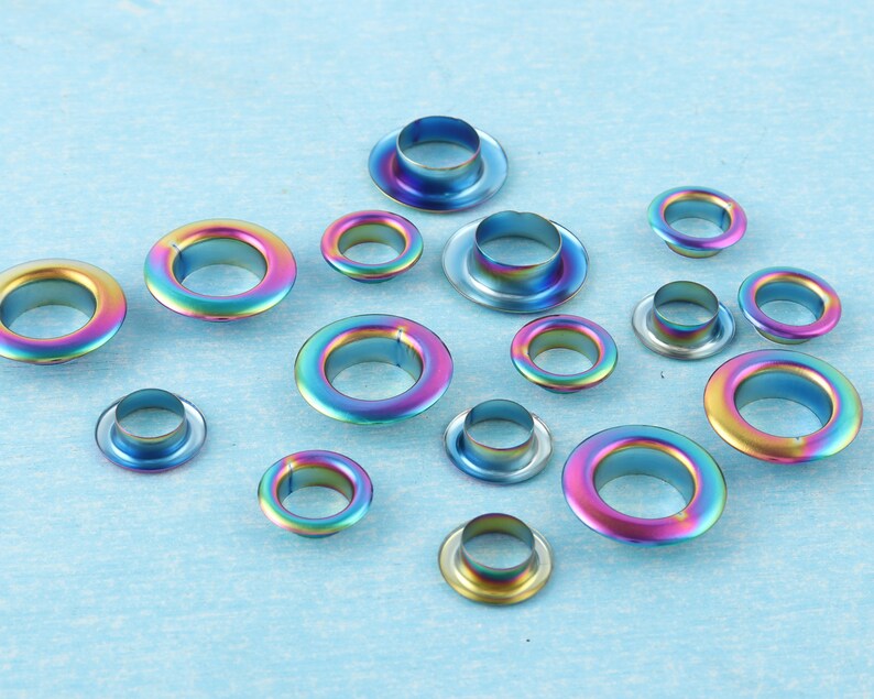 20 Sets Rainbow Eyelets Grommets With Washer,10mm/13mm Metal Grommets Rivets Eyelets For Bag Clothes Shoes Purse Leather Craft Accessories zdjęcie 3