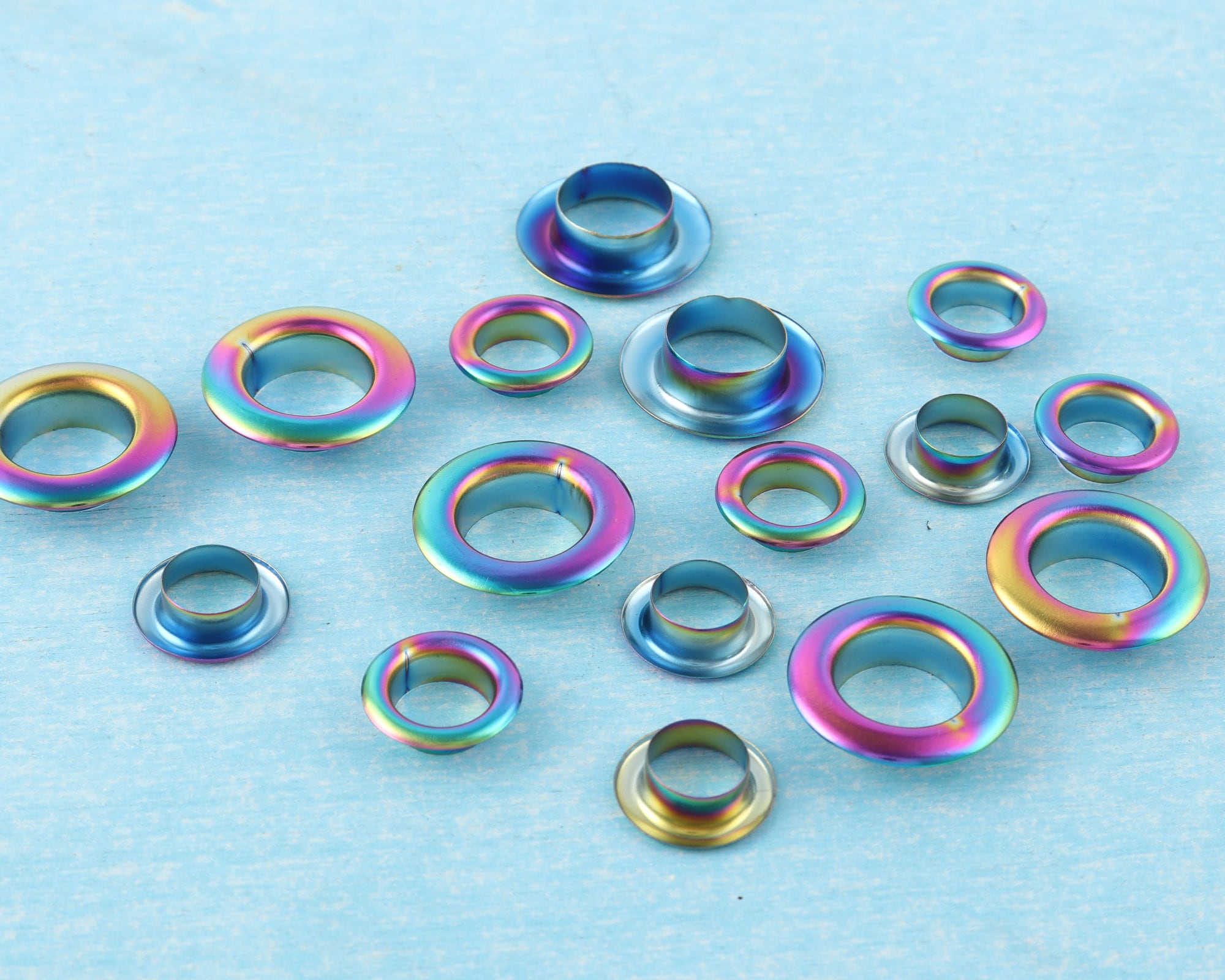 20 Sets Rainbow Eyelets Grommets With Washer,10mm/13mm Metal Grommets ...