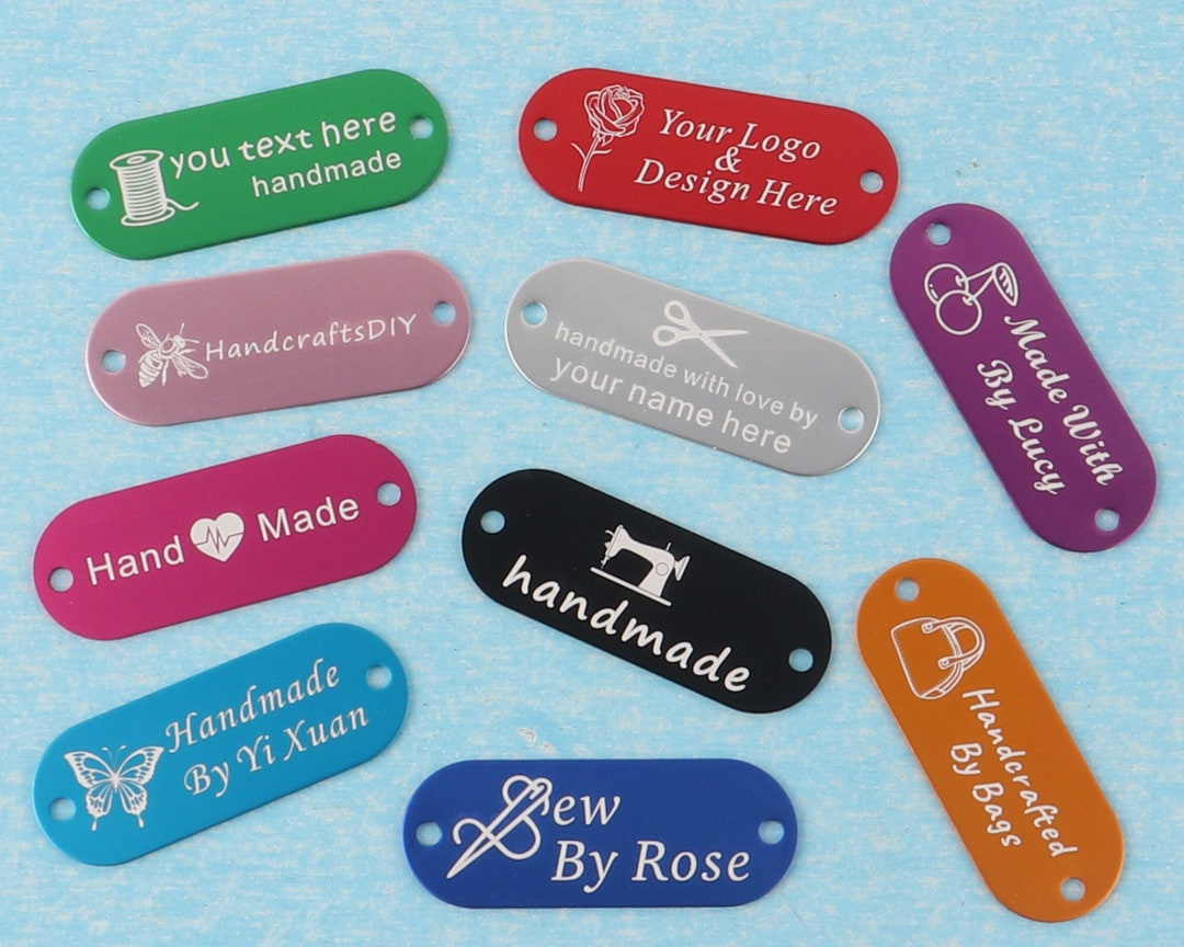 Personalized Laser Engraved Metal Tags With Rivets, 50x19mm - Etsy