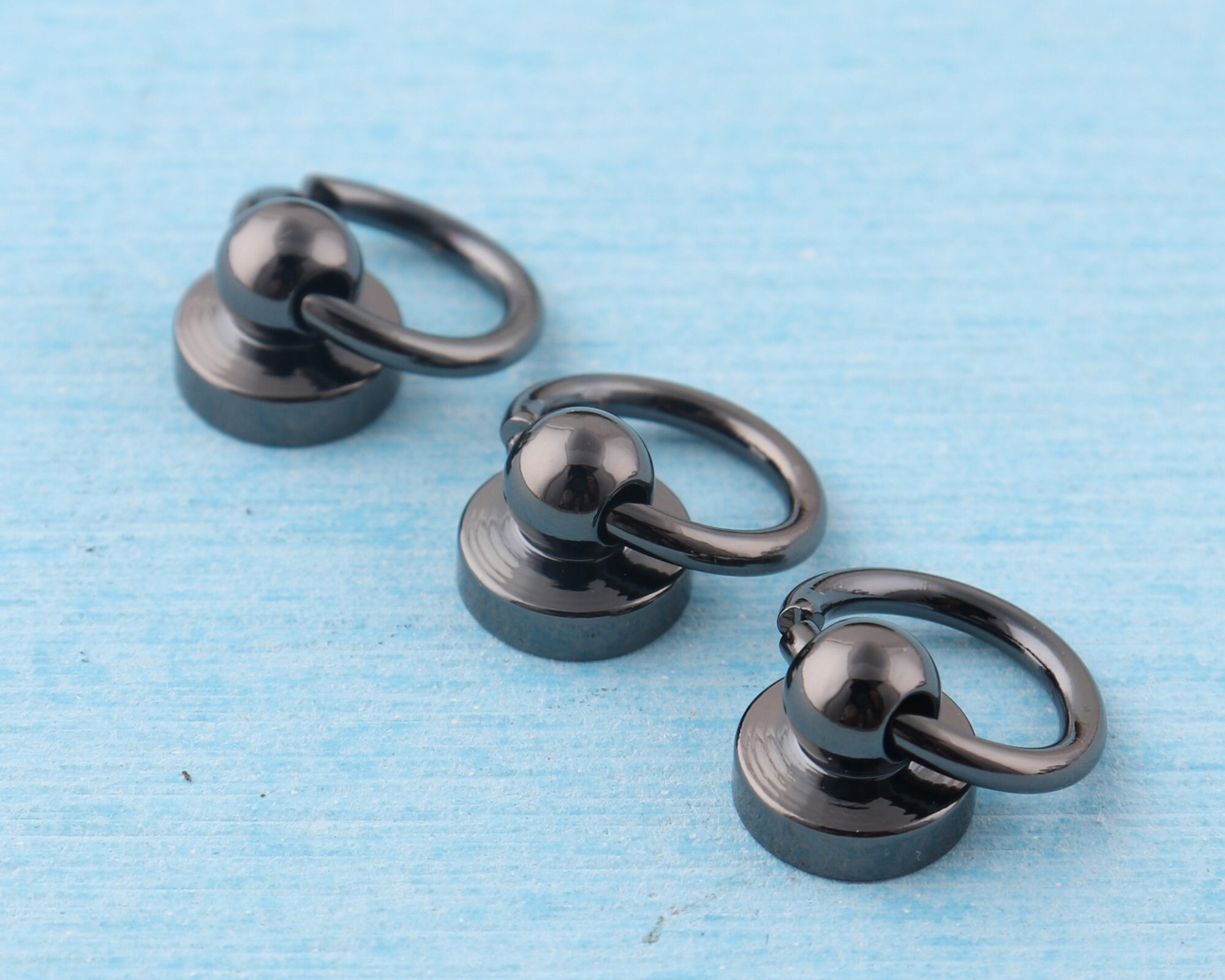 Circular Ring Rivets 5-20 Sets Screw Rivet With O Ring,rose Gold/black/silver Round Studs ...