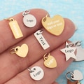 Personalized Laser Engraved Logo Tags,Custom Star\/Heart Stainless Steel Necklace Plated Charms,Metal Gold Blank Jewelry Charms For DIY Gifts product logo