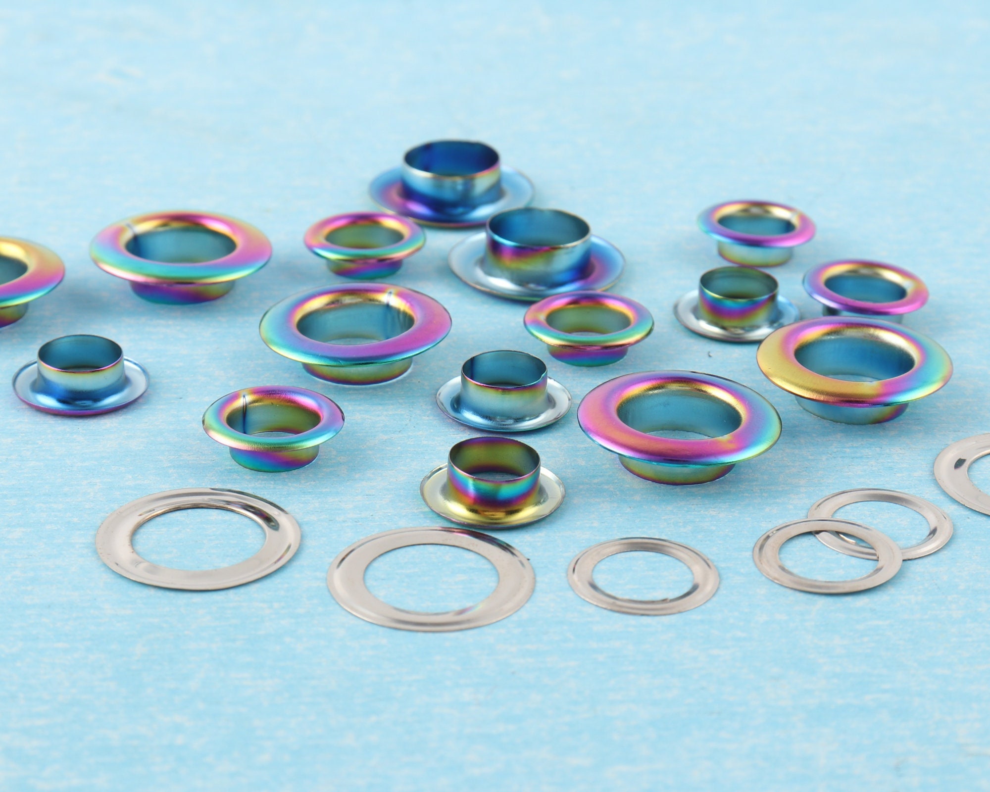 Craft Rivets Eyelets 20 Sets Rainbow Eyelets Grommets With Washer,10mm/13mm Metal Grommets ...