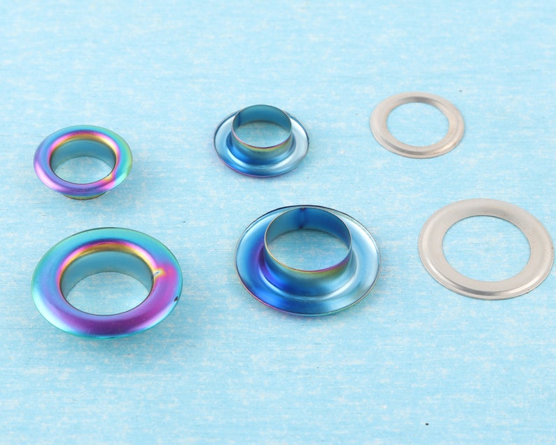 20 Sets Rainbow Eyelets Grommets With Washer,10mm/13mm Metal Grommets Rivets Eyelets For Bag Clothes Shoes Purse Leather Craft Accessories zdjęcie 5