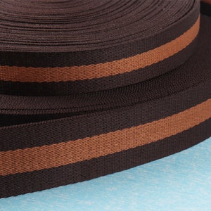 1 inch brede bruine streep singelband,1,5" brede riem singelband, tashandvatten singelband voor sleutelhangers/portemonneeriemen/riem/draagtas op maat gesneden afbeelding 3