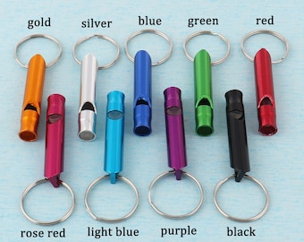 Custom Engraved Whistle Keychain,47mm(1.85") Personalized Aluminium Whistle,Colorfull Whistle With Keyring  For Dad/Coach/ Friend/Kids Gift