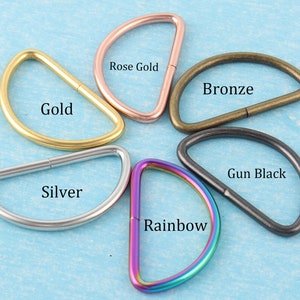 4-10 Pack 1.5“ Metal D Rings For Purse Strap Hardware,38mm inner Connection Non Welded D Buckles For Webbing Belts Lanyard Leather Craft image 2