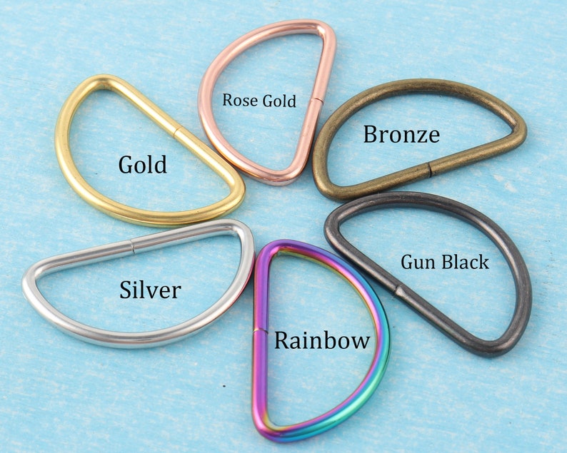 4-10 Pack 1.5“ Metal D Rings For Purse Strap Hardware,38mm inner Connection Non Welded D Buckles For Webbing Belts Lanyard Leather Craft image 2