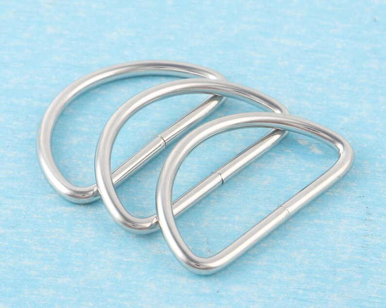 4-10 Pack 1.5“ Metal D Rings For Purse Strap Hardware,38mm inner Connection Non Welded D Buckles For Webbing Belts Lanyard Leather Craft image 5