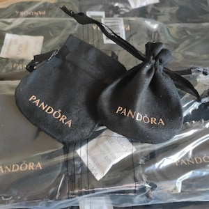 5) Pandora Jewelry Anti Tarnish Black Velvet Gift Bags Pouches in a lot