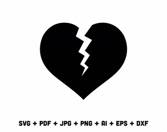 Bff Broken Heart Svg Etsy