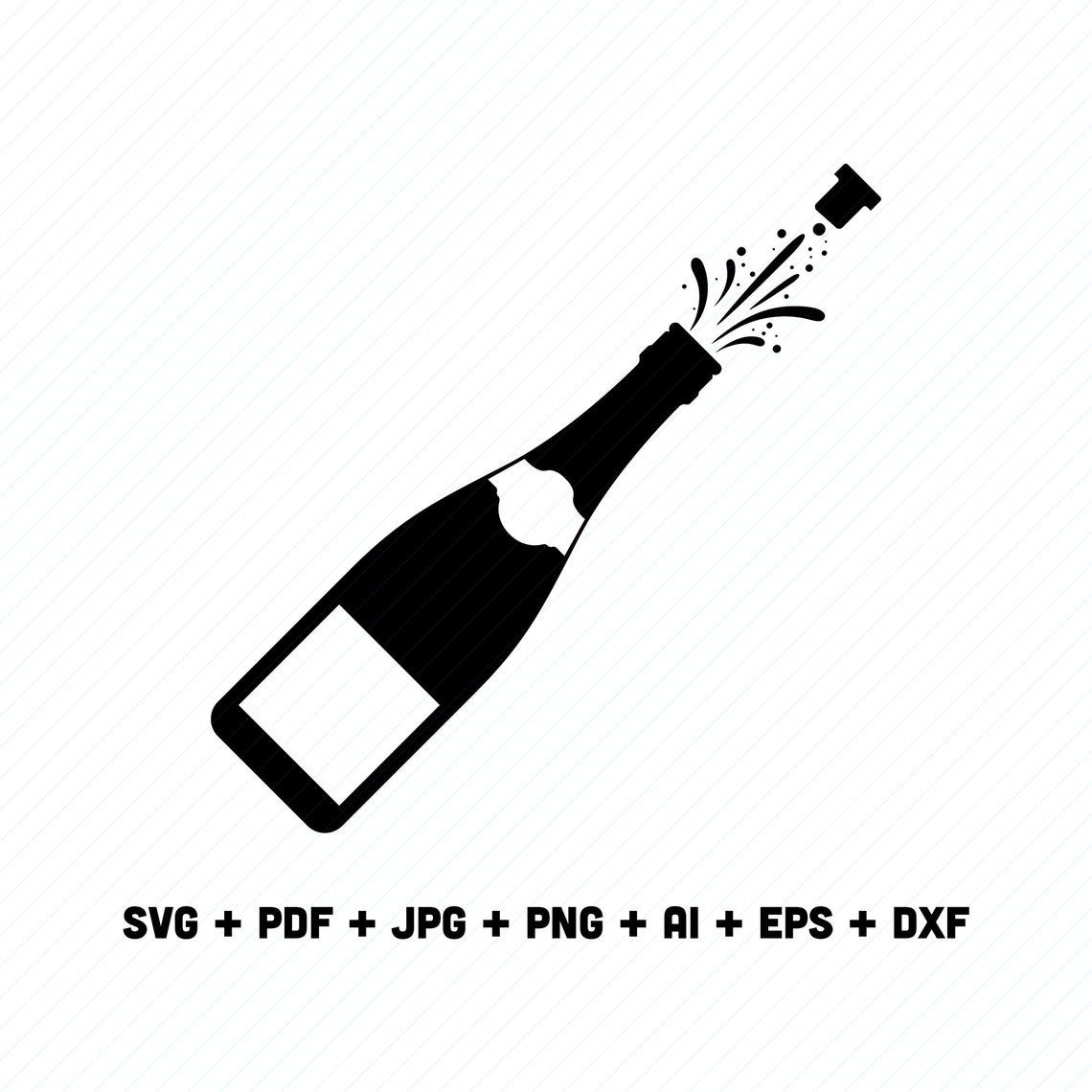 Champagne SVG. Champagne PDF. Champagne Cutting file. | Etsy