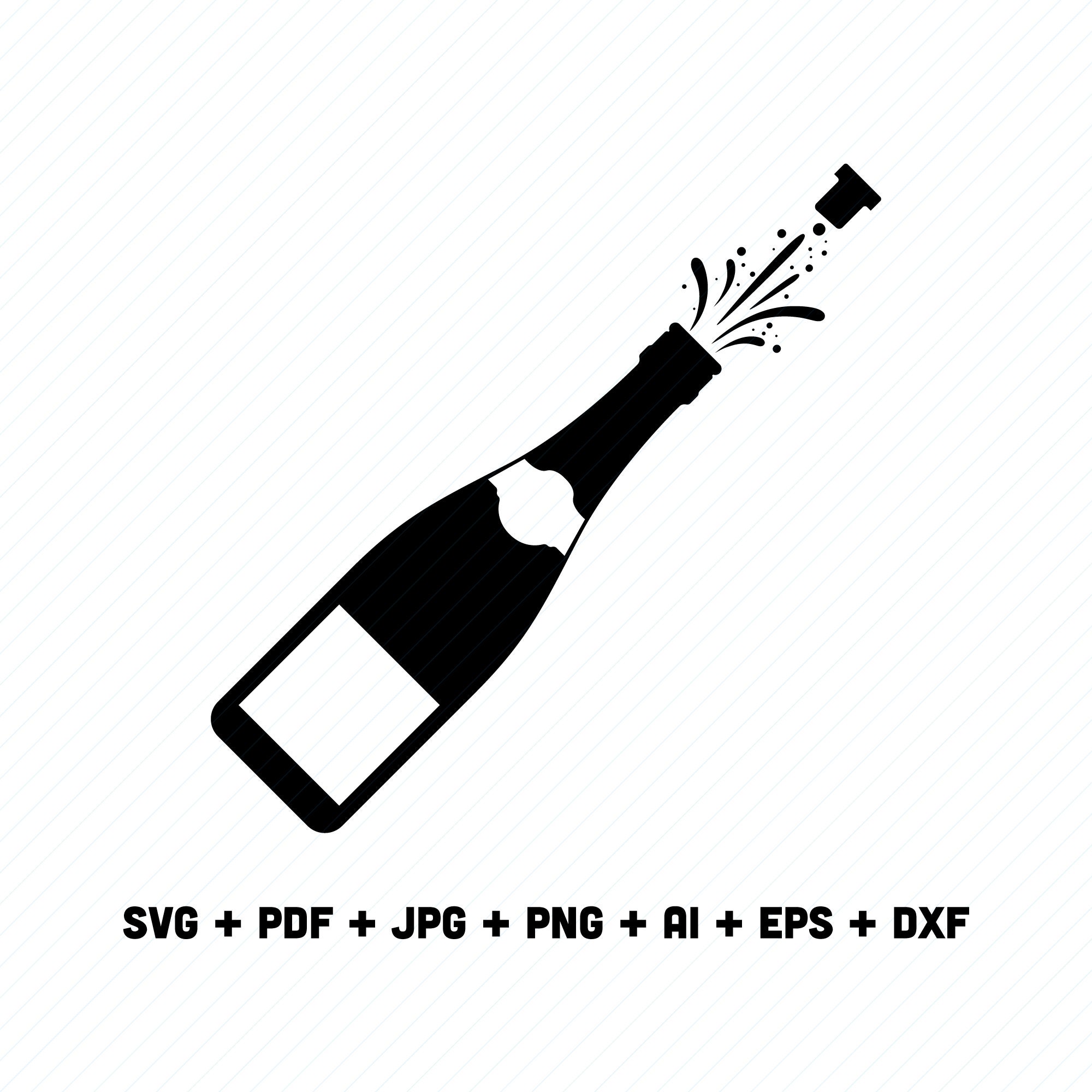 Champagne SVG. Champagne PDF. Champagne Cutting file. | Etsy