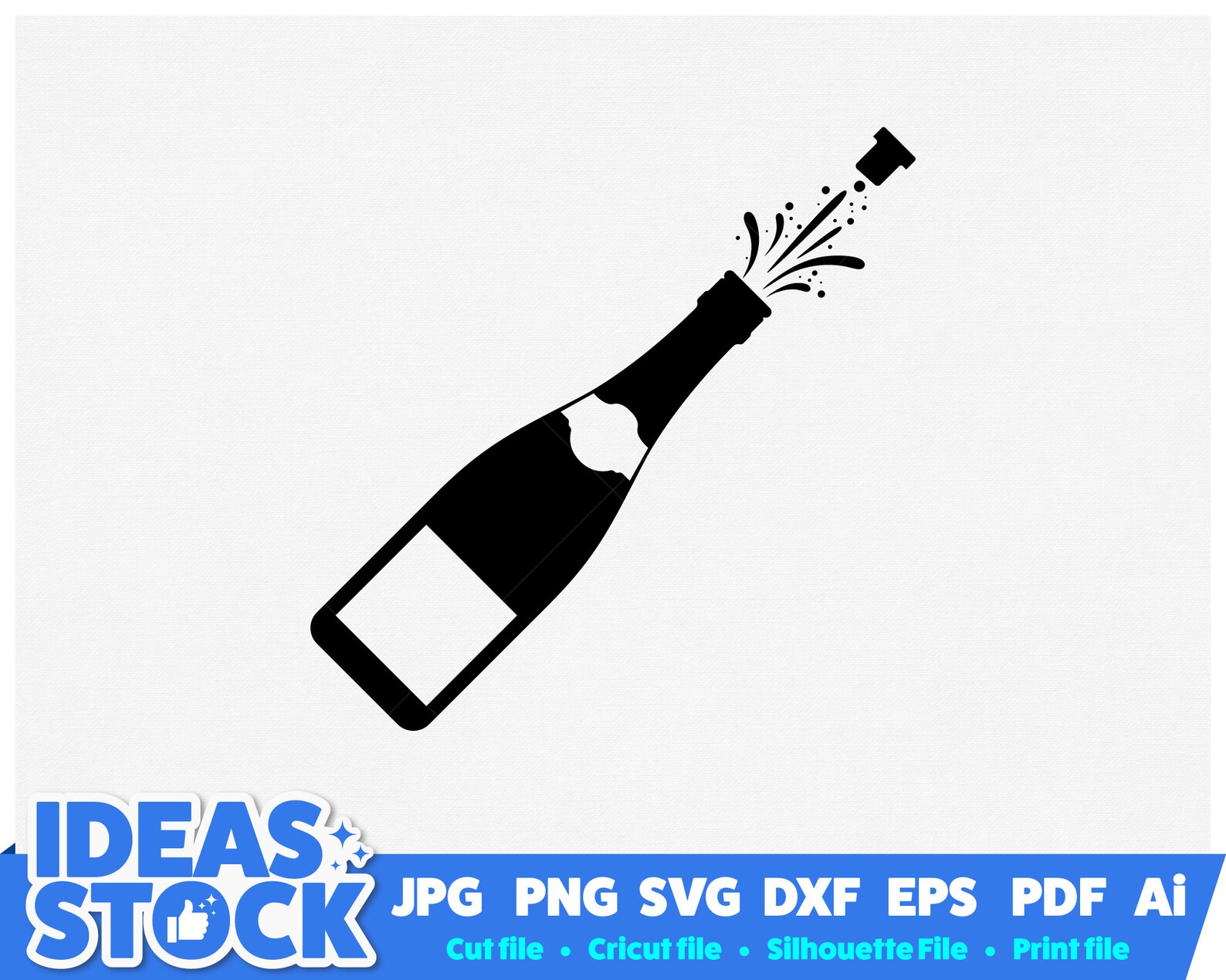 Champagne SVG. Champagne PDF. Champagne Cutting file. | Etsy