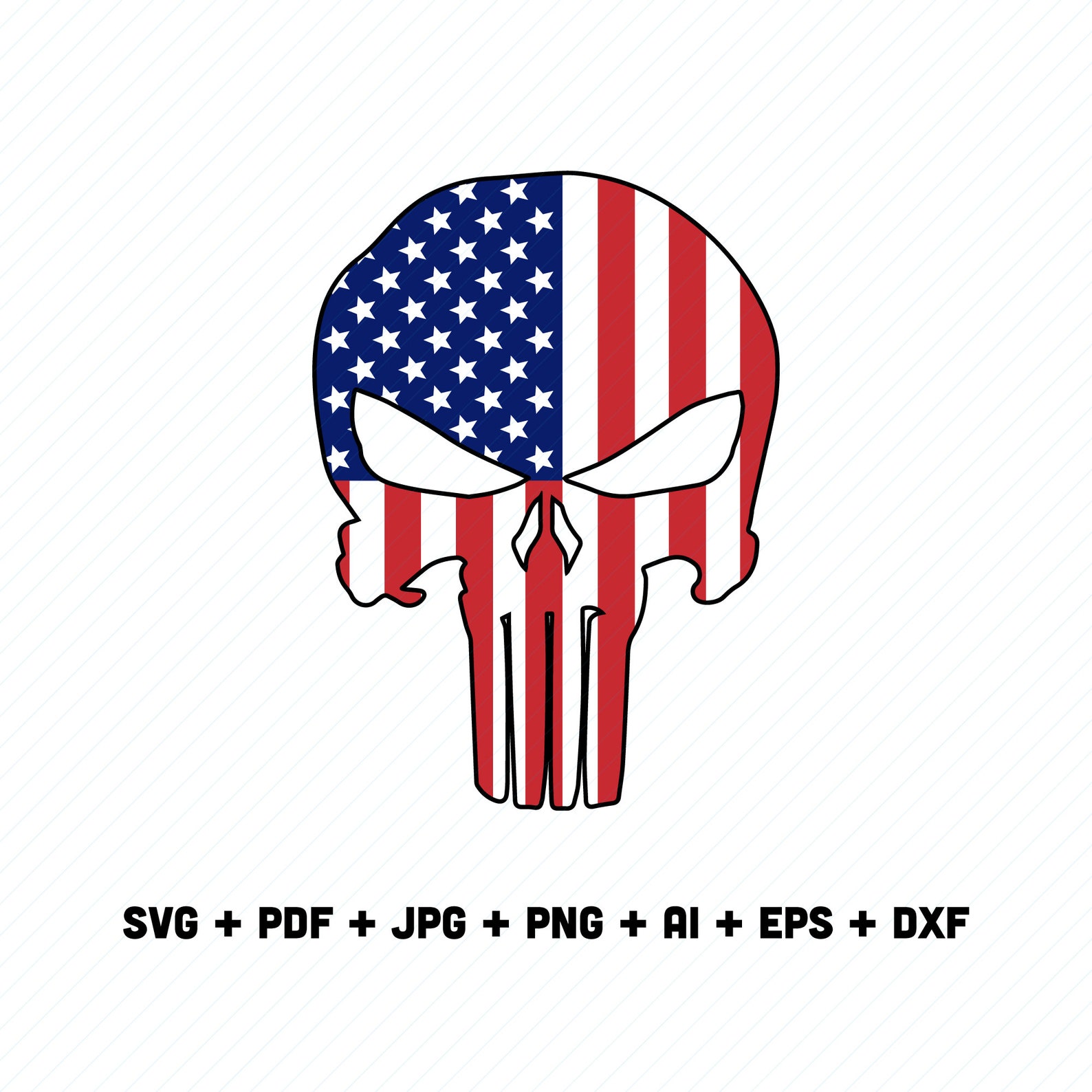 Skull Flag USA SVG. Skull Cutting file. Skull PDF. Skull | Etsy