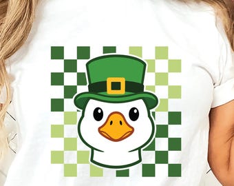St Patrick's Day Goose SVG: Kawaii Leprechaun Duck (Digital Download)