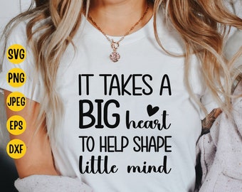 Teacher Quote SVG: Big Heart Little Minds Design (Digital Download)