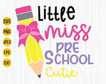 Little Miss Förskola Sötnos SVG: Tillbaka till skolan T-shirtfil (digital nedladdning)