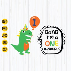 One-a-saurus SVG: Dinosaur 1st Birthday Design (Digital Download)