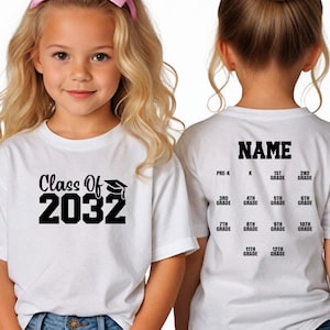 2032年卒クラスのパーソナライズされた手形SVG：Grow With Meシャツ（デジタルダウンロード）