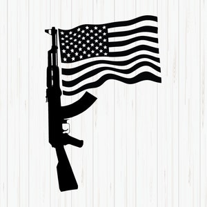 USA Rifle Flag SVG: 2nd Amendment Patriotic Design (Digital Download)