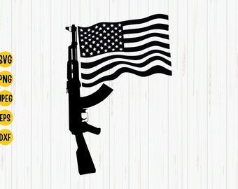 USA Rifle Flag SVG: 2nd Amendment Patriotic Design (Digital Download)