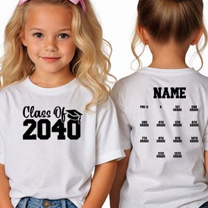 Personalized Class of 2040 Handprint SVG: Grow With Me Shirt (Digital Download