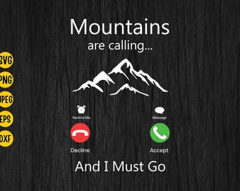 SVG de "La montaña te llama": Diseño de camiseta para senderismo y acampada (descarga digital)
