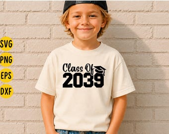 Class of 2039 Graduation SVG: Pre-k T-Shirt Design (Digital Download)