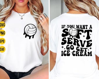 Volleyball Ice Cream SVG: Sports Team Shirt Design (Digital Download)