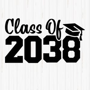 Class of 2038 SVG: Graduation Design (Digital Download)