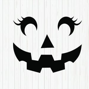 Pumpkin Face SVG: Girl Halloween Jack O Lantern Cut Files (Digital Download)