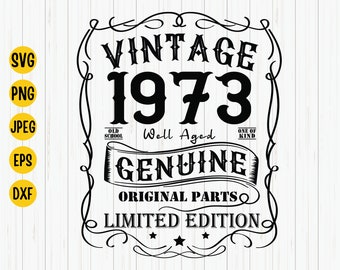 Vintage 1973 Birthday SVG: Well Aged Design (digital