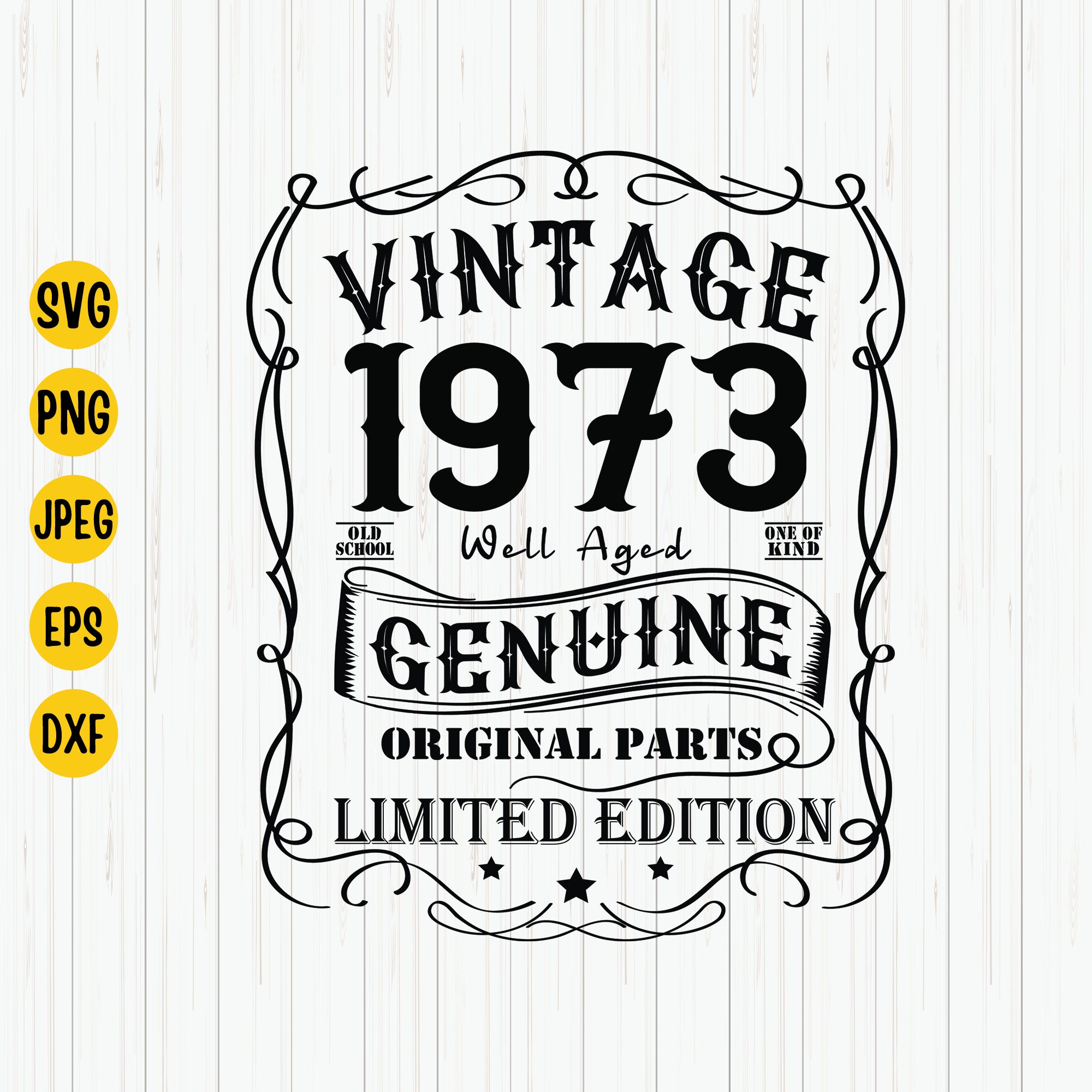 Vintage 1973 Birthday SVG: Well Aged Design (digital