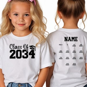 Personalized Class of 2034 Handprint SVG: Grow With Me Shirt (Digital Download)