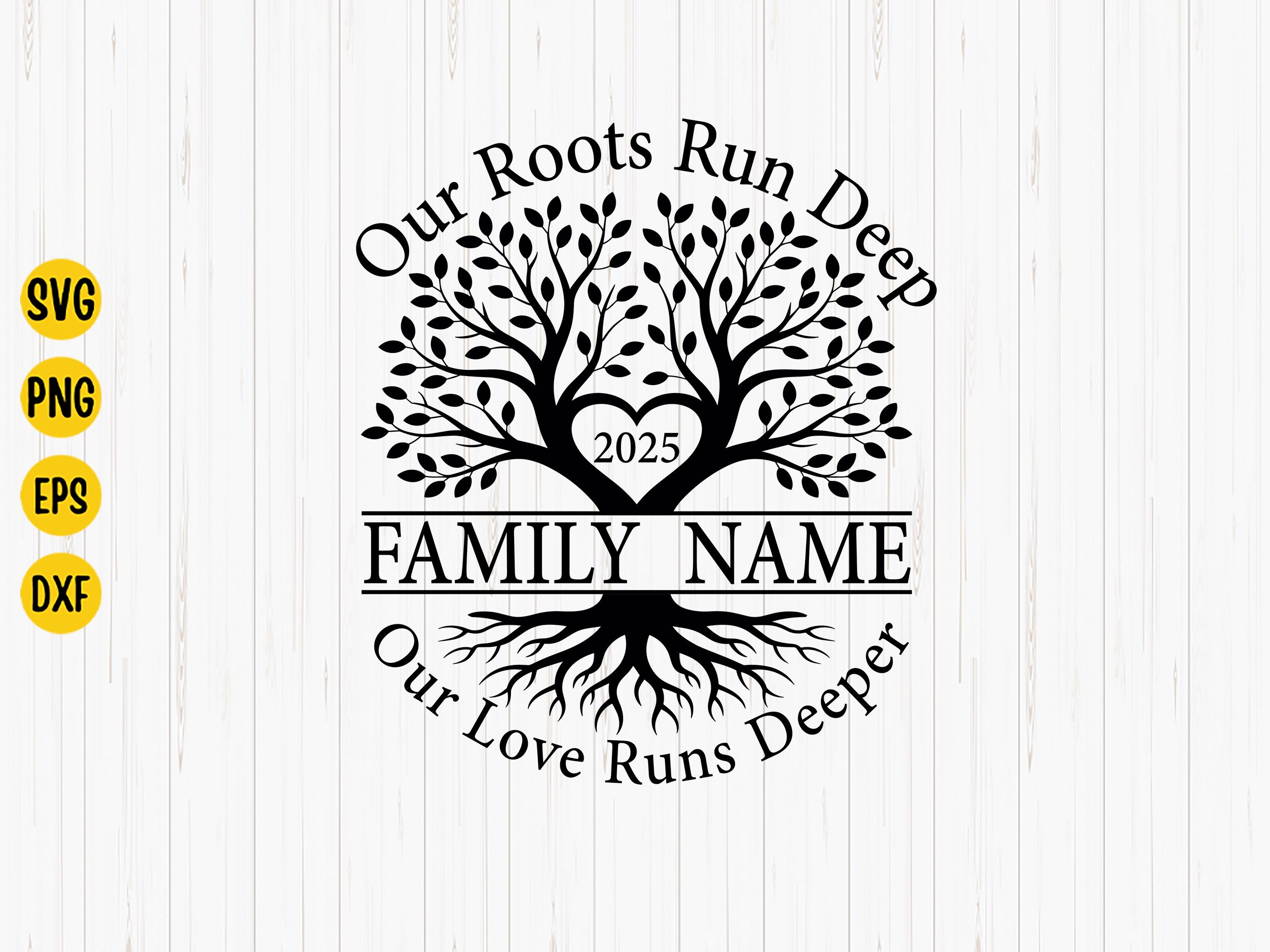 Custom Family Reunion Tree SVG: Personalized Last Name Design (digital ...