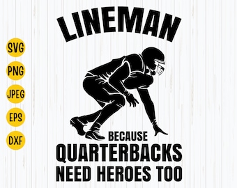 Lineman Hero SVG: Football Player Cut File (Instant Download)