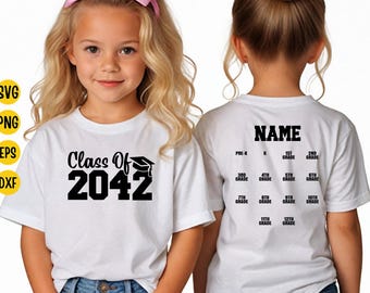 Personalized Class of 2042 Handprint SVG: Grow With Me Shirt Design (Digital Download)