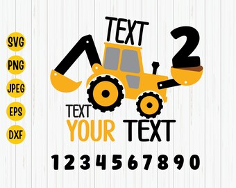 Personalized Construction Birthday Excavator SVG: Boy's Shirt Design (Digital Download)