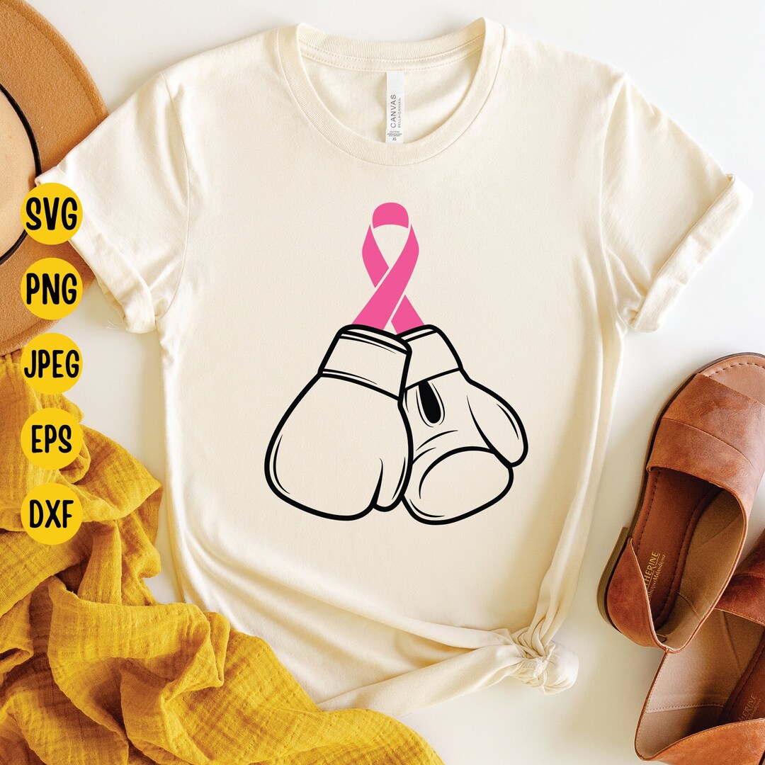 Breast Cancer Boxing Gloves Pink Ribbon Svg, Breast Cancer Awareness