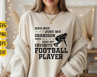 Football Grandma SVG: Grandson Player Cut File (Digital Download)