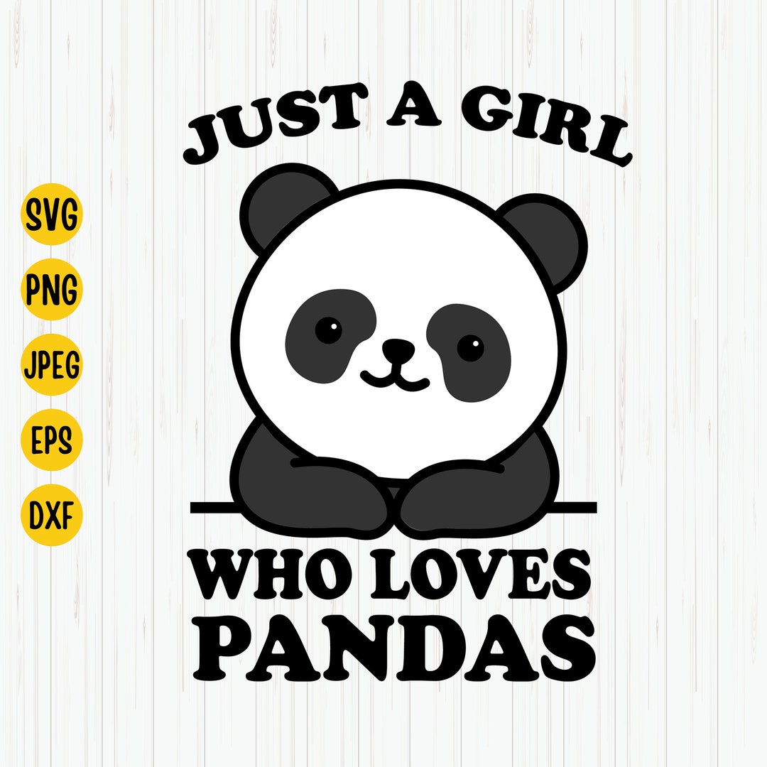 Panda Girl SVG: Panda Lover Shirt Design, Cricut Cut File (digital